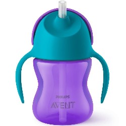 COPO C/ CANUDO AZUL/ROXO 200ML AVENT