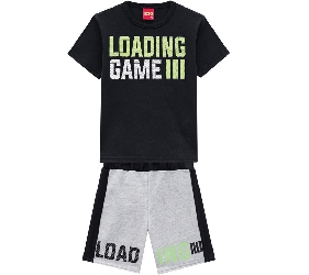 CONJUNTO LOADING GAME PRETO 3 ANOS