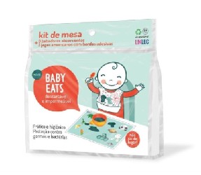 KIT DE MESA / JOGO AMERICANO E BABADOR DESCARTÁVEIS BABY EATS LIKLUC