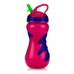 COPO GATOR COM CANUDO RIGIDO RETRATIL 450ML ROSA